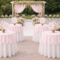 Nappe ronde festonnée à rayures pour table de cocktail, événements et banquets – Fournisseur direct usine