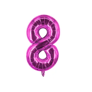 32 इंच संख्या पन्नी गुब्बारा गुलाबी रंग 0-9 के लिए पार्टी सजावट