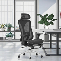 Salle de réunion de conférence en maille Ordinateur de travail de jeu Boss Chaise pivotante ergonomique de luxe pour bureau à domicile avec repose-pieds