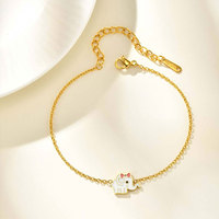 Gelang & gelang tangan mode baja tahan karat 316L anti kusam, lapis emas PVD 14k 18k, perhiasan gelang untuk bayi perempuan anak-anak