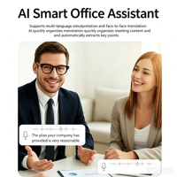 Gafas Inteligentes con IA, Audio de Oído Abierto, Asistente de Voz con IA, Grabación de Video 1080P, Traducción en Tiempo Real para Viajes de Negocios
