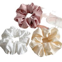 2026 Chouchous pour cheveux pour femmes, style japonais et coréen, haut de gamme, couleur unie, en satin imitation soie, simples, élastiques, pour queue de cheval, 13 cm, usage quotidien