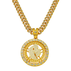 สร้อยคอจี้รูปตัวอักษร B หมุนได้ ดีไซน์เรขาคณิตทรงกลม สไตล์ฮิปฮอป สำหรับผู้ชาย ขายดี โดดเด่น เป็นที่นิยม ขายส่งเครื่องประดับ - Product Image 6