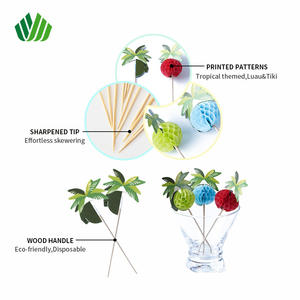 ไม้เสียบผลไม้แบบใช้แล้วทิ้ง รูปทรงต้นมะพร้าว สำหรับค็อกเทลและ<span class=keywords><strong>เค้ก</strong></span> - Product Image 1
