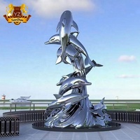 Décoration extérieure Miroir Poli Feng Shui Bête Divine Géant Métal Dragon Chinois Sculpture En Acier Inoxydable Dragon Statue