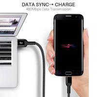 Vente flash : câble de charge rapide USB Type-C en nylon tressé de 1 m 3A pour iPhone 15 Pro Max
