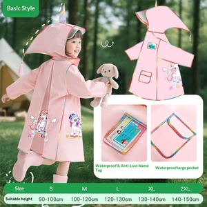Imperméable pour enfants avec espace pour sac à dos, <span class=keywords><strong>veste</strong></span> <span class=keywords><strong>de</strong></span> <span class=keywords><strong>pluie</strong></span> imperméable pour enfants avec visière amovible pour filles et garçons - Product Image 6