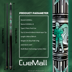 CueMall - Juego de 2 Palos de Billar de 58 Pulgadas, Punta de 12.5 mm, Fibra de Vidrio y Grafito, 19 oz, para Hogar, Bar o Uso Comercial, Paquete de 2 - Product Image 3