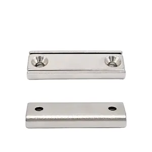 N35 Magnet Bar Neodymium Pot Magnets With Screws Countersunk Hole And Steel Capsule Mounting Magnet Strips For Garage
