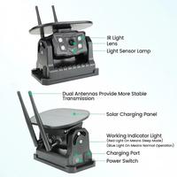 Caméra de voiture solaire WiFi HD 100M avec base magnétique, sans fil, alarme d'angle mort IA, pour bus, fourgonnette, camion, camping-car, vue avant et arrière