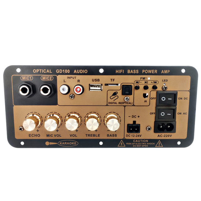 GD100 High Power 100W Blue-tooth Power Amplifier Board Fiber Input Household Karaoke Digital Audio Amplifier