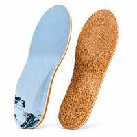 Semelles orthopédiques de soutien de la voûte plantaire pour hommes et femmes, inserts de chaussures en liège naturel, soulagement de la douleur au pied, absorption des chocs, coussinets confortables
