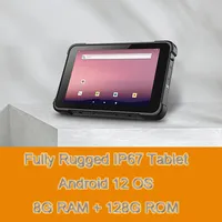 Tablette robuste Android 12 O8 pouces 4G LTE 8 Go de RAM 128 Go de ROM Scanner 2D Google Play IP67 Tablette PC industrielle étanche