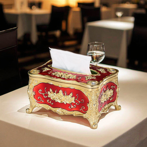 Qian Hu Luxe Bloemenontwerp Papieren Tissues Dooshoes Europese Huisdecoratie Voor Autotafel Servet Houder - Product Image 1