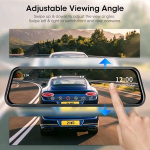 10 ''터치 스크린 레코더 듀얼 Dashcam 백 HD 1080p 카메라 모니터 <span class=keywords><strong>Dvr</strong></span> 자동차 백미러 - Product Image 4