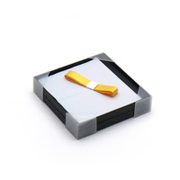 Boîte cadeau pliante carrée haut de gamme en carton, avec couvercle rabattable et fond de rangement, gaufrage noir et vert, couleur unie