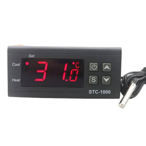 STC-1000 Two Relay Output LCD Digital Temperature Controller with 2m Sensor 110/220VAC 10A Thermostat for Incubator