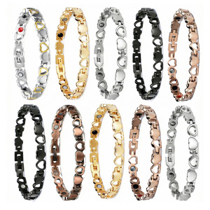 Bracelet magnétique en forme de cœur en alliage de zinc, bijoux unisexes, cadeau, bracelets à la mode - Product Image 2