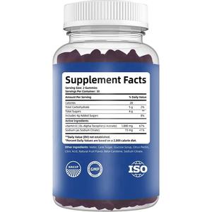 Caramelle Gommose alla Vitamina E 60 pezzi - 1000mg di Vitamina E, Gusto Mirtillo, Antiossidante e Supporto Immunitario - Product Image 6