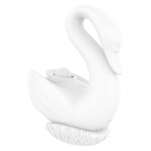 Best-Selling Foreign Trade White Swan Suction Vibrator for Sex Toy 10 Modes Waterproof Button <b>Operated</b> for Female - Product Image 6