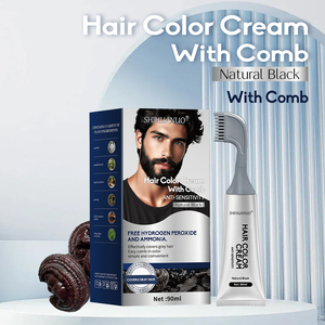Fast Comb <strong>Hair</strong> <strong>Dye</strong> <strong>for</strong> <strong>Men</strong> Natural Black Herbal Formula Ammonia Free Gray Coverage OEM ODM <strong>Hair</strong> Color Cream Supplier - Product Image 2