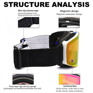 הכי נמכר windproof winding סקי שלג חיצוני משקפי oem נוער אנטי uem אנטי uv חיצוני משקפיים החלקה מגנטי - Product Image 4