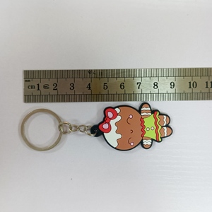 Porte-clés en caoutchouc 2D en forme de bonhomme en pain d'épices, cadeaux de Noël personnalisés en gros, directement de l'usine, écologiques - Product Image 4
