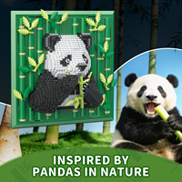 Nouvelle série animale, décoration murale 3D en forme de panda, blocs de construction à assembler, modèle de mini briques, jouet