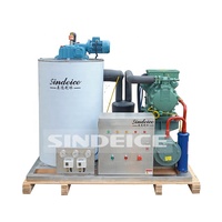 Machine à glaçons en flocons d'eau de mer SINDEICE, vente d'usine, 3 tonnes, machine à glaçons commerciale à eau salée, compresseur pour le poisson