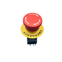 Bouton d'arrêt d'urgence à tête champignon 16MM/22MM, plaqué or, contacts 1NO1NC, momentané, 380V 10A, fabricant