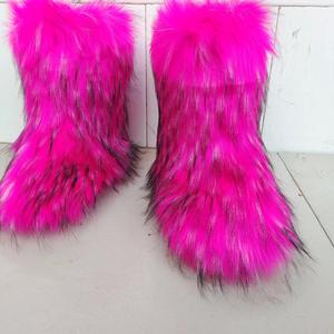 Buenas botas de nieve de tacón plano Botas de nieve de hierba de piel Zapatos de mujer de manga media cálidos de invierno - Product Image 3