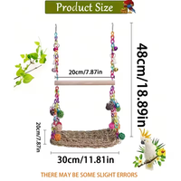 Balançoire double perroquet à chaîne colorée avec hamac en filet d'escalade, jouet éducatif pour oiseaux, toutes les couleurs