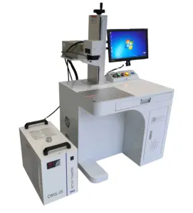 Máquina de gravação a laser do código de qr 3w, máquina de gravação do logotipo, pc, madeira de plástico, máquina de marcação uv