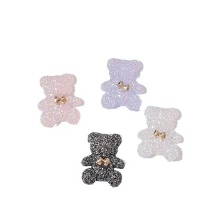 Petits nœuds papillon et pièces en résine irisée motif ours, breloques pour chaussures <span class=keywords><strong>Crocs</strong></span>, ornements pour cheveux, matériaux pour bijoux autocollants et bandeaux DIY - Product Image 5