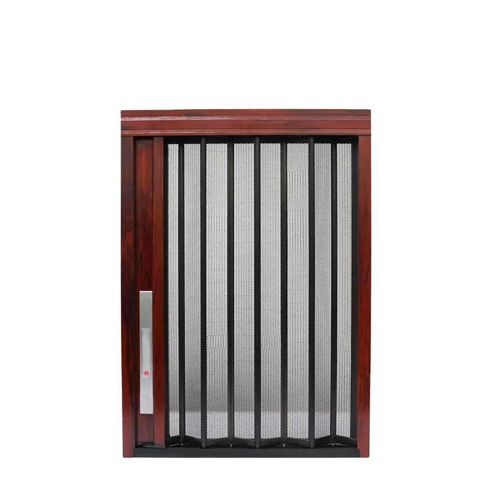 New products design metal pleated mesh folding sliding screen door security pleated screen