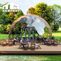 Maison dôme en verre hexagonal géodésique de 8m avec salle de bain et cuisine pour salle de villégiature Glamping