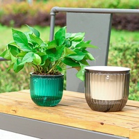 Pot de fleurs suspendu transparent à motif vertical, style minimaliste Instagram, respirant, auto-arrosant, en plastique, grand format