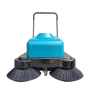 Sweeping Machine Walk Behind Electric Automatic Power Road Sweepers Blue 48V75AH 1050mm