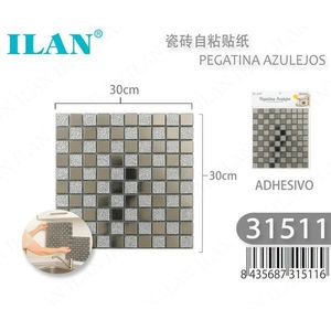 Adesivi per Piastrelle ILAN Autoadesivi 30x30cm, Decorazione Murale a Mosaico per Cucina e Bagno - Product Image 1