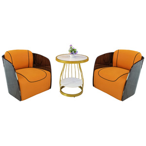 Sofá de Reuniones Casual de Estilo Europeo Moderno, Reclinable, con Armazón de Madera y Tapicería de Cuero, para Cafeterías, Librerías, Áreas de Recepción y Oficinas en Casa - Product Image 5