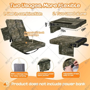 Custom Made Outdoor 2 In 1 Detachable Camouflage Heated Seat <b>Cushion</b> With Backrest For Hunting Garden Chair - Product Image 5