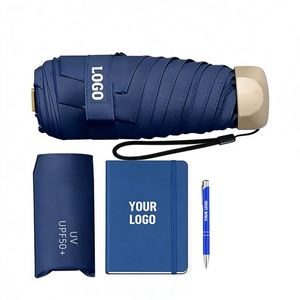 Pocket Travel 5 Fold Uv Protection <b>Sun</b> Portable Outdoor Rain Capsule Umbrellas With Logo Printing - Product Image 1