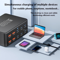 Station de charge USB 10 ports PD 100W USB C GaN 330W Chargeur rapide pour ordinateur portable et téléphone Prise de charge rapide pour MacBook/écouteurs