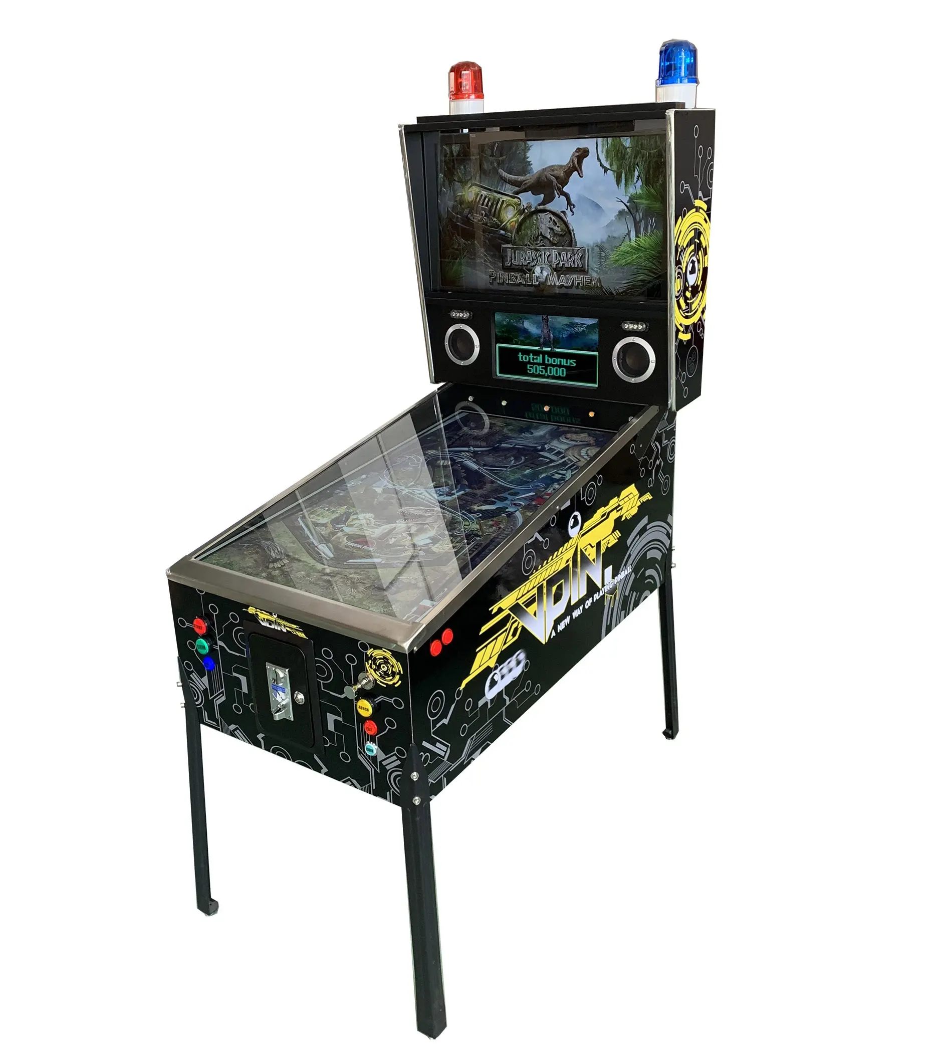 4K 49 ''Screen Virtual Digitale Pinball Game Machine Met Force Feedback, Spoelen En Led Verlichting