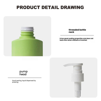 Bouteille pompe PET dégradée 150 ml pour huile essentielle capillaire et shampoing, avec logo personnalisé, vert mat, emballage cosmétique, distributeur, col 24 mm