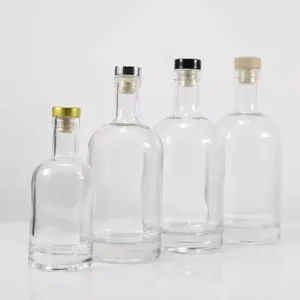 1000ml 750ml 500ml 375ml 200ml fornitori di bottiglie di vetro Vodka bottiglia di vetro liquore per Whisky Vodka Gin Rum Brandy Spirits