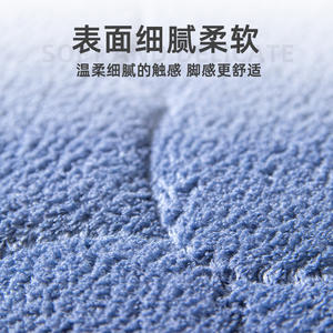 Alfombra de Baño Acolchada de Coral, Rectangular, Antideslizante, de Fibra de Poliéster, para Uso Doméstico, con Patrón Geométrico, Color Sólido, 22SHR0045 - Product Image 3