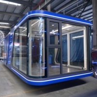 Capsule écologique en conteneur maritime modifié de 40 pieds, maison préfabriquée avec panneaux sandwich, design moderne, 1 chambre, 1 salle de bain, à vendre