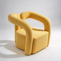 Fauteuil individuel de salon, style nordique moderne, en velours jaune, durable, pour appartement et usage hospitalier