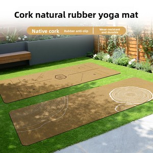 <span class=keywords><strong>Tapis</strong></span> <span class=keywords><strong>de</strong></span> yoga en liège en gros, faible MOQ, logo personnalisé, caoutchouc naturel, 5 mm d'épaisseur, 183 cm x 68 cm, imperméable, antidérapant, pour fitness et maison, avec sac <span class=keywords><strong>de</strong></span> transport - Product Image 4